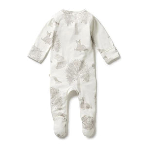 WILSON & FRENCHY Organic Zipsuit With Feet - Welcome to the World BABY CLOTHING - Zabecca Living