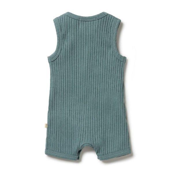 WILSON & FRENCHY Rib Boyleg Growsuit - Pine Green BABY CLOTHING - Zabecca Living