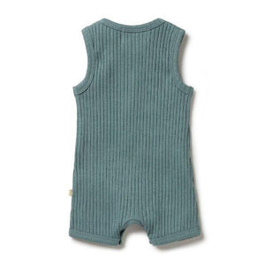 WILSON & FRENCHY Rib Boyleg Growsuit - Pine Green BABY CLOTHING - Zabecca Living