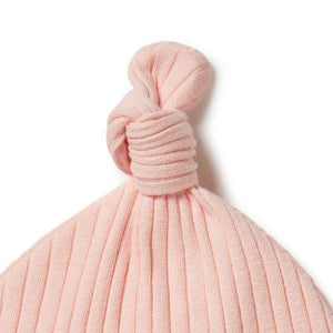 WILSON & FRENCHY Rib Knot Hat - Blush Baby Hat - Zabecca Living