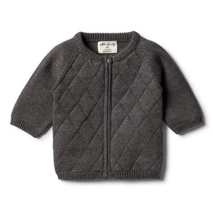 WILSON & FRENCHY Storm Grey Knitted Zip Thru Cardigan BABY CLOTHING - Zabecca Living