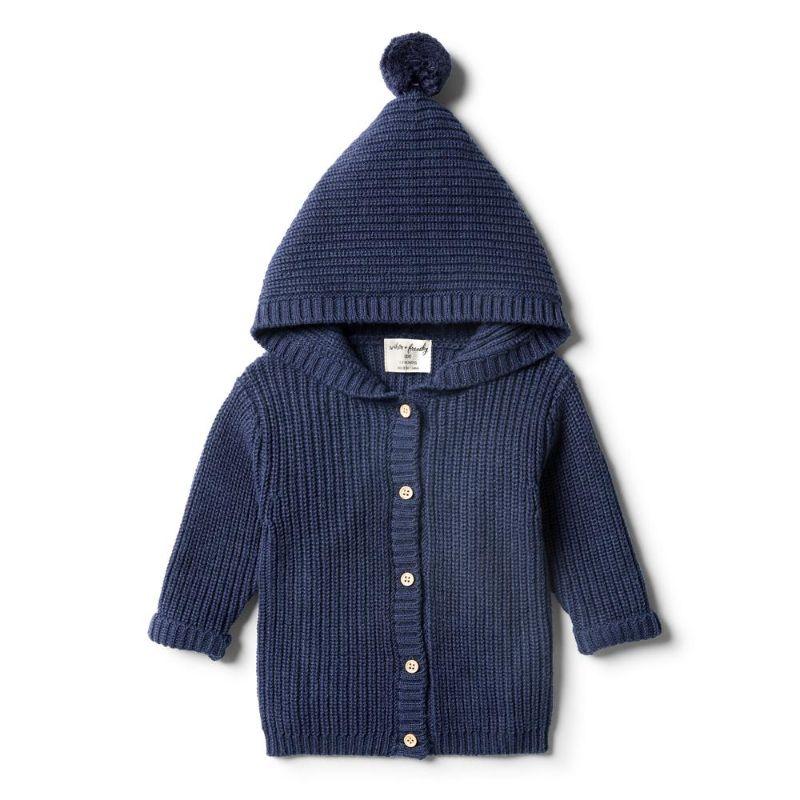 WILSON & FRENCHY Twilight Blue Rib Knitted Jacket Toddler Clothing - Zabecca Living