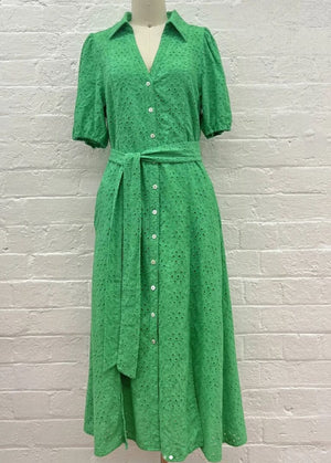 WORTHIER THE LABEL Brianna Short Sleeve Dress - Green DRESS - Zabecca Living