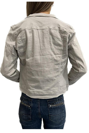 ZABECCA THE LABEL Denim Jacket - Beige Jacket - Zabecca Living