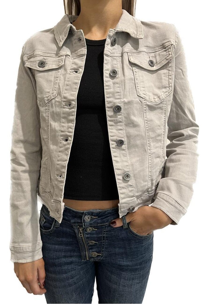 ZABECCA THE LABEL Denim Jacket - Beige Jacket - Zabecca Living