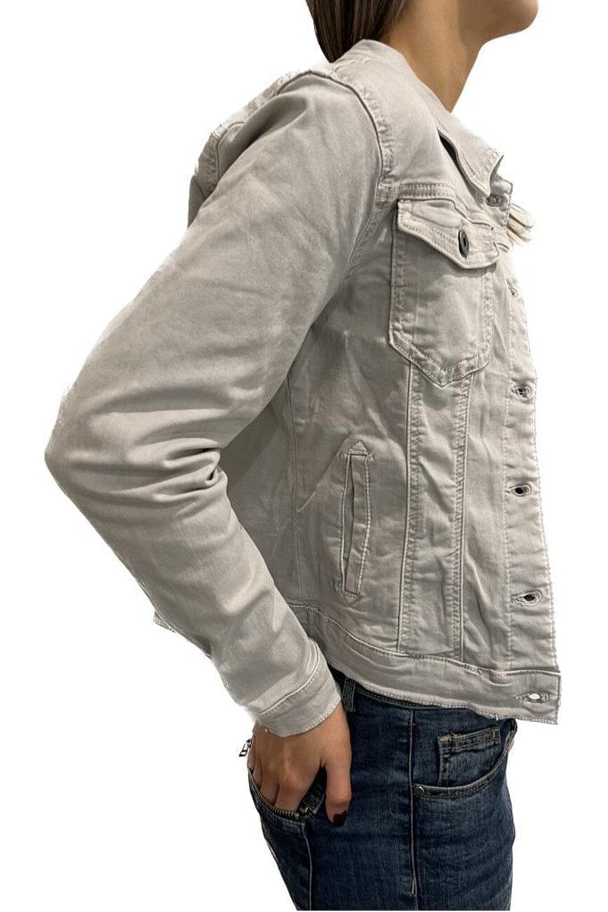 ZABECCA THE LABEL Denim Jacket - Beige Jacket - Zabecca Living