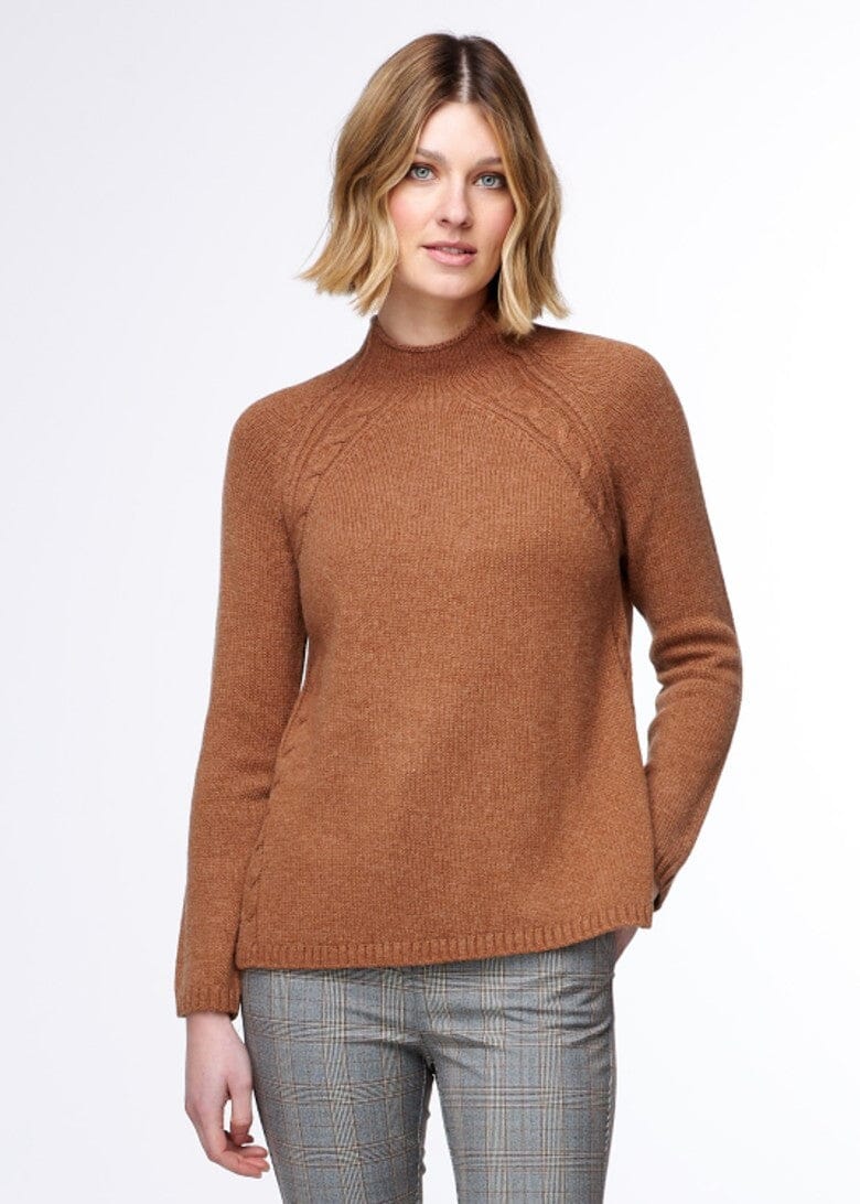 ZAKET & PLOVER Cabletrim Funnel - Coffee Jumpers + Knitwear - Zabecca Living