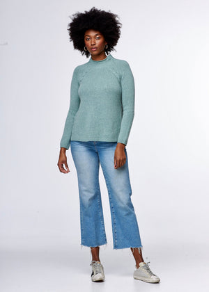 ZAKET & PLOVER Cabletrim Funnel - Mint Jumpers + Knitwear - Zabecca Living
