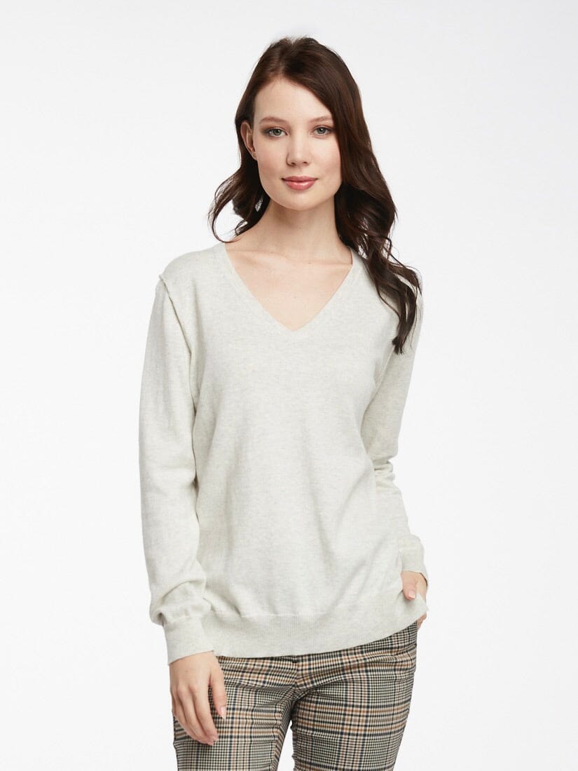 ZAKET & PLOVER Essential V - Light Marle Jumpers + Knitwear - Zabecca Living