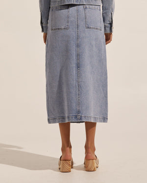 ZOE KRATZMANN Loft Skirt Summer - Washed Denim Skirt - Zabecca Living