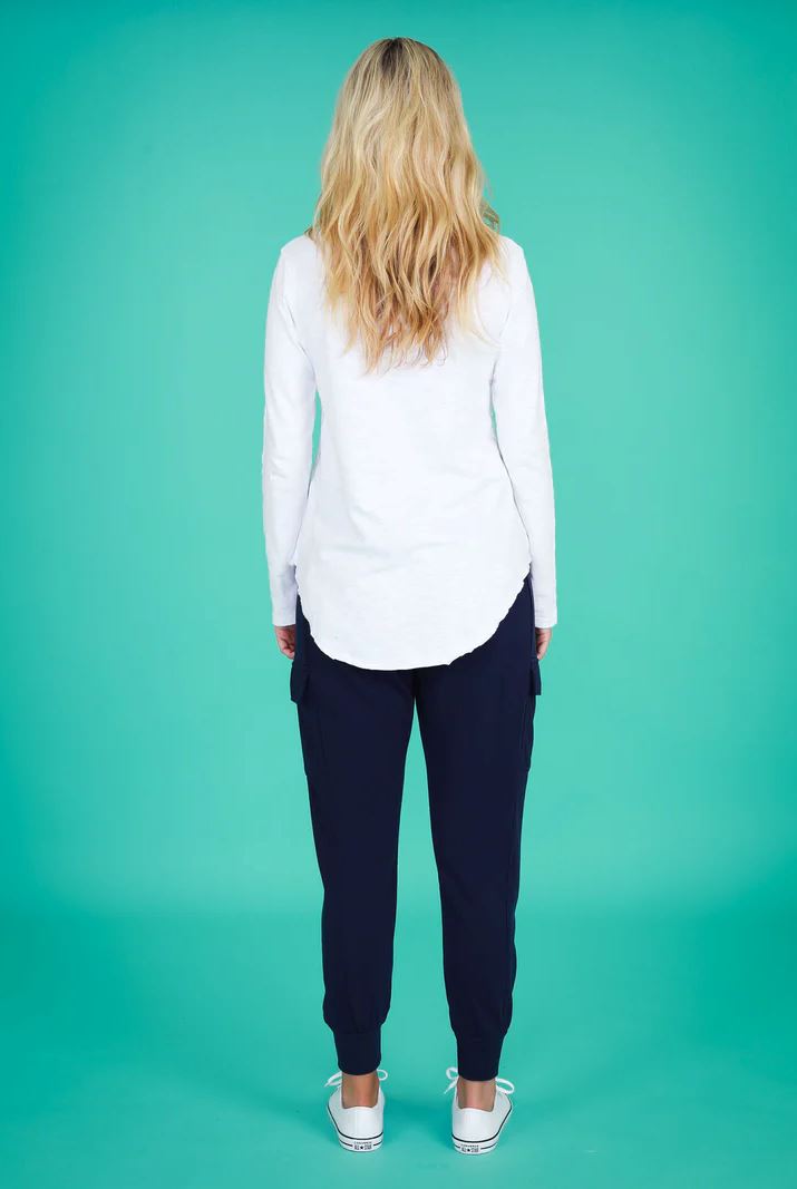 3RD STORY Portsea Tee - White Long Sleeve Tee - Zabecca Living