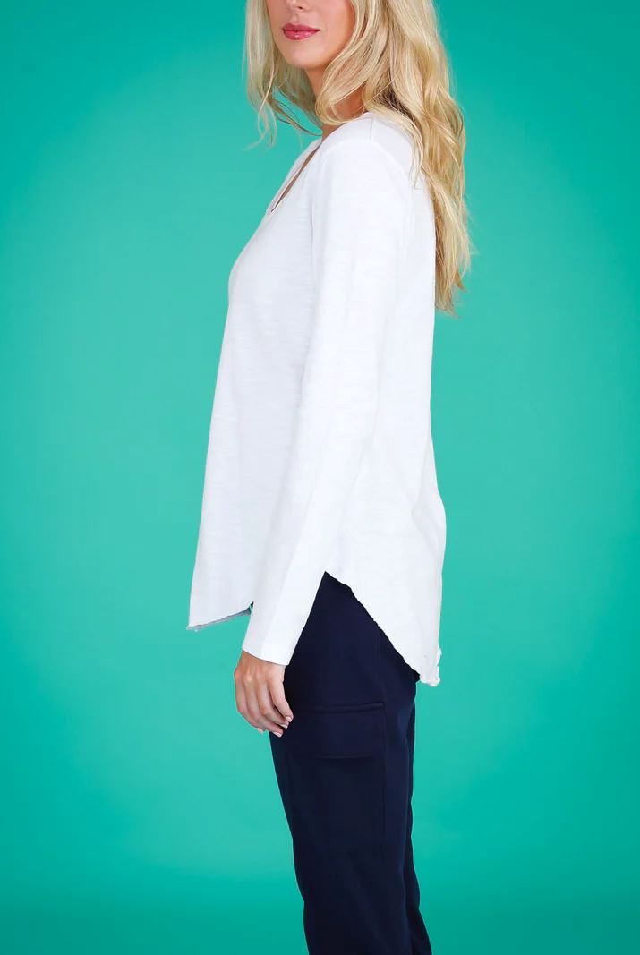 3RD STORY Portsea Tee - White Long Sleeve Tee - Zabecca Living