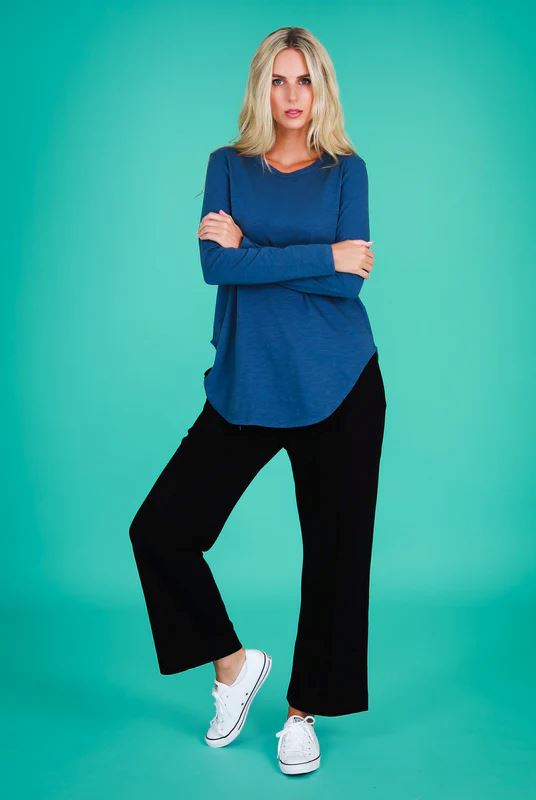 3RD STORY Scarlett L/S Tee - Indigo Top - Zabecca Living