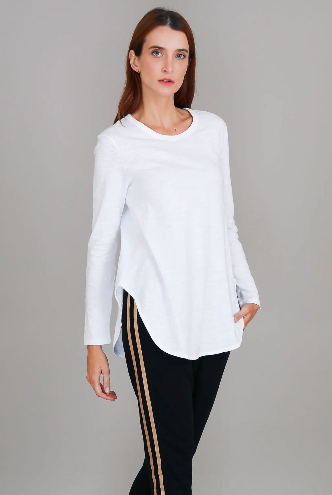 3RD STORY Scarlett L/S Tee - White Top - Zabecca Living