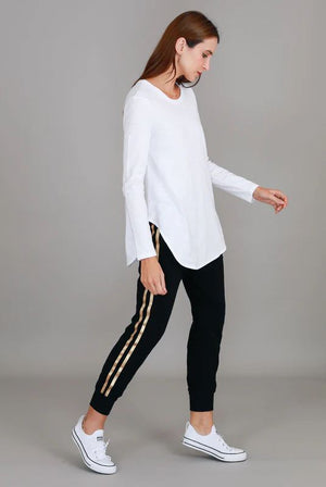 3RD STORY Scarlett L/S Tee - White Top - Zabecca Living