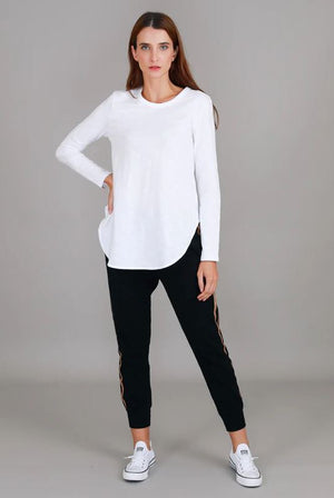 3RD STORY Scarlett L/S Tee - White Top - Zabecca Living