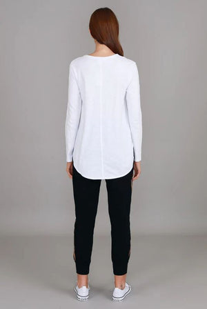 3RD STORY Scarlett L/S Tee - White Top - Zabecca Living