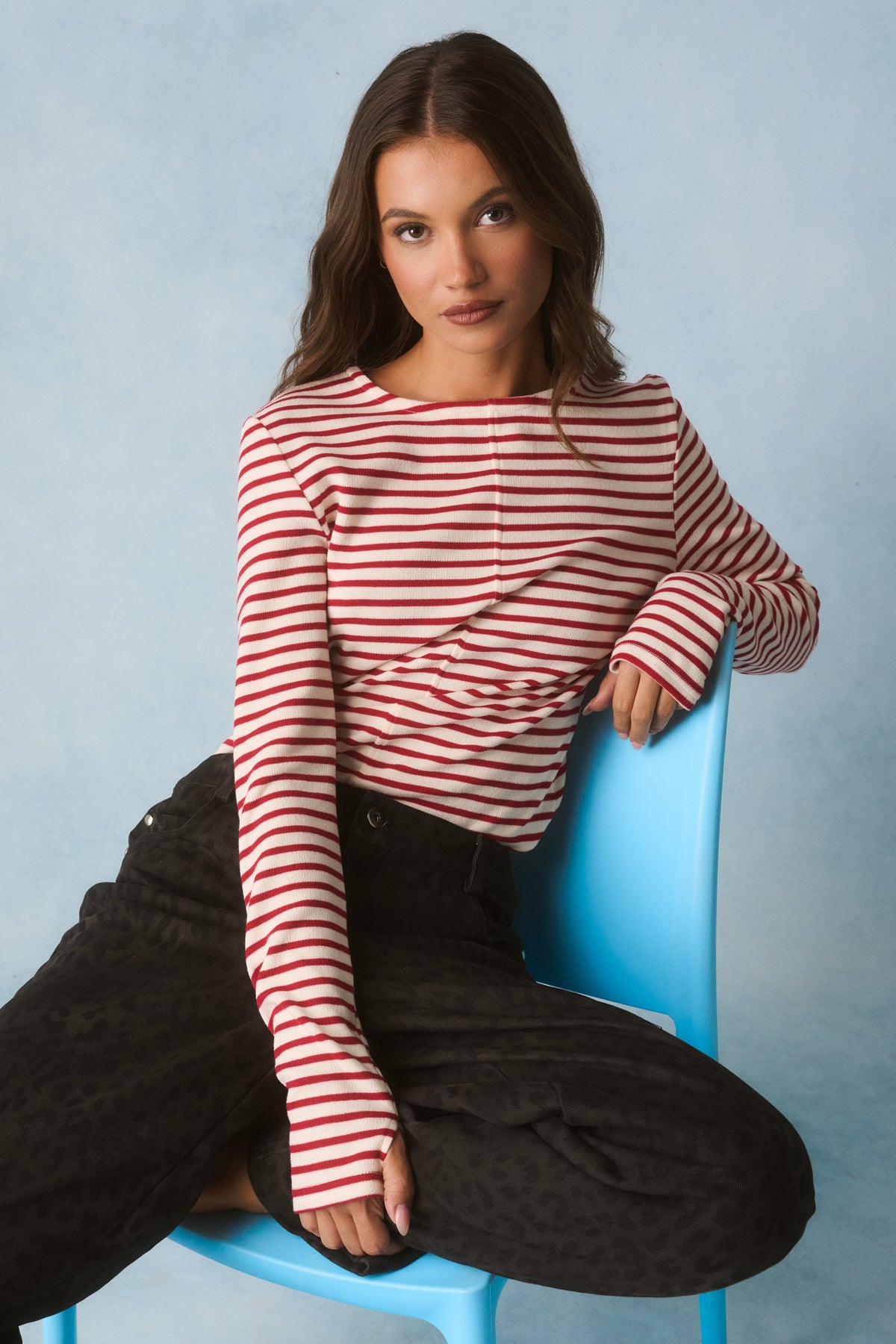 CARTEL & WILLOW Aspyn Top - Ruby Stripe