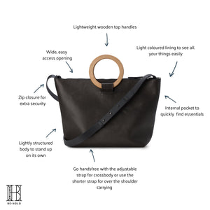 BE HOLD East West Tote - Gunmetal Grey