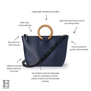 BE HOLD East West Tote - Navy Blue