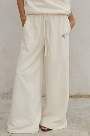 CERES LIFE Ivy Wide Leg Trackpant - Marshmallow