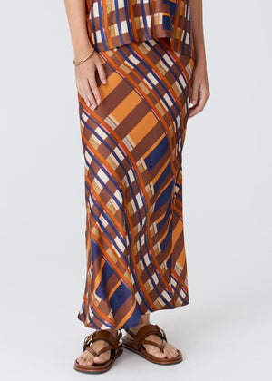 POL Lattice Skirt - Amber Check