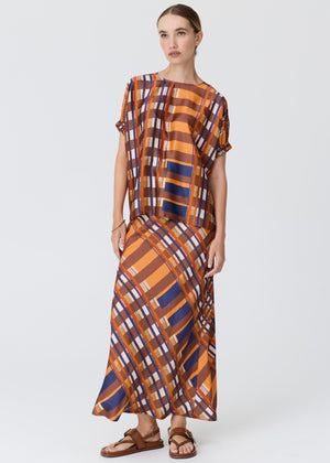 POL Lattice Skirt - Amber Check