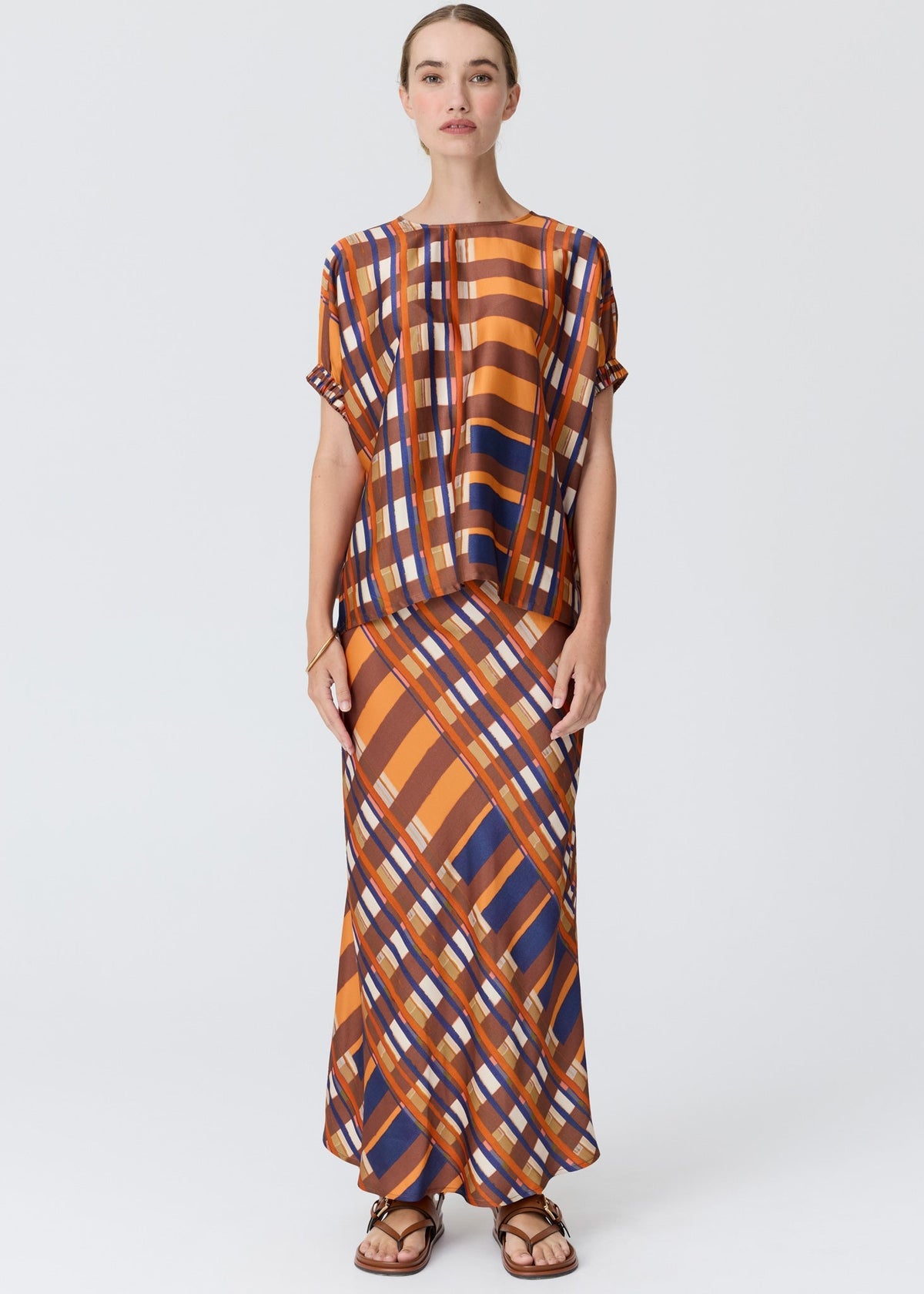 POL Lattice Top - Amber Check