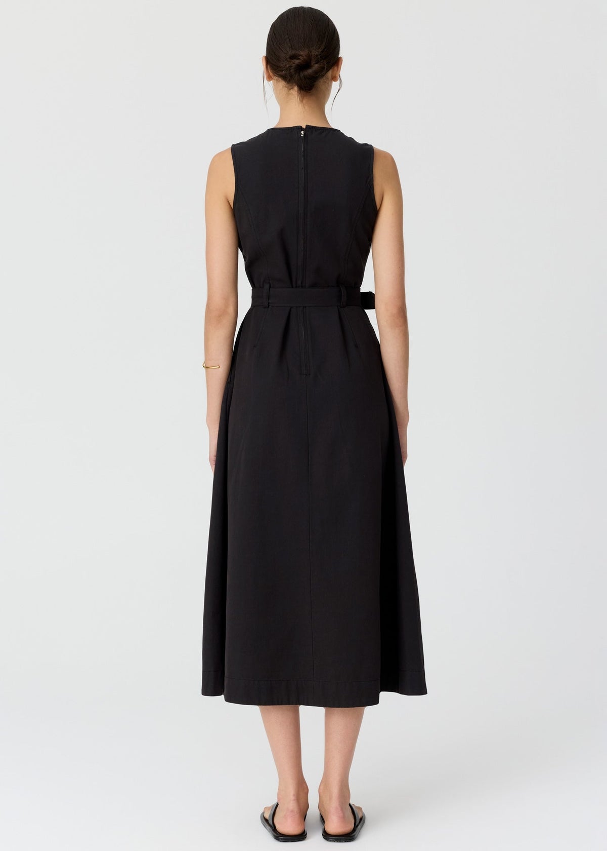 POL Lira Belt Dress - Off Black