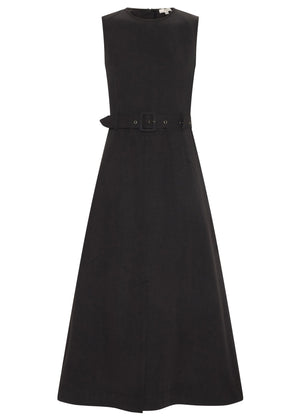 POL Lira Belt Dress - Off Black