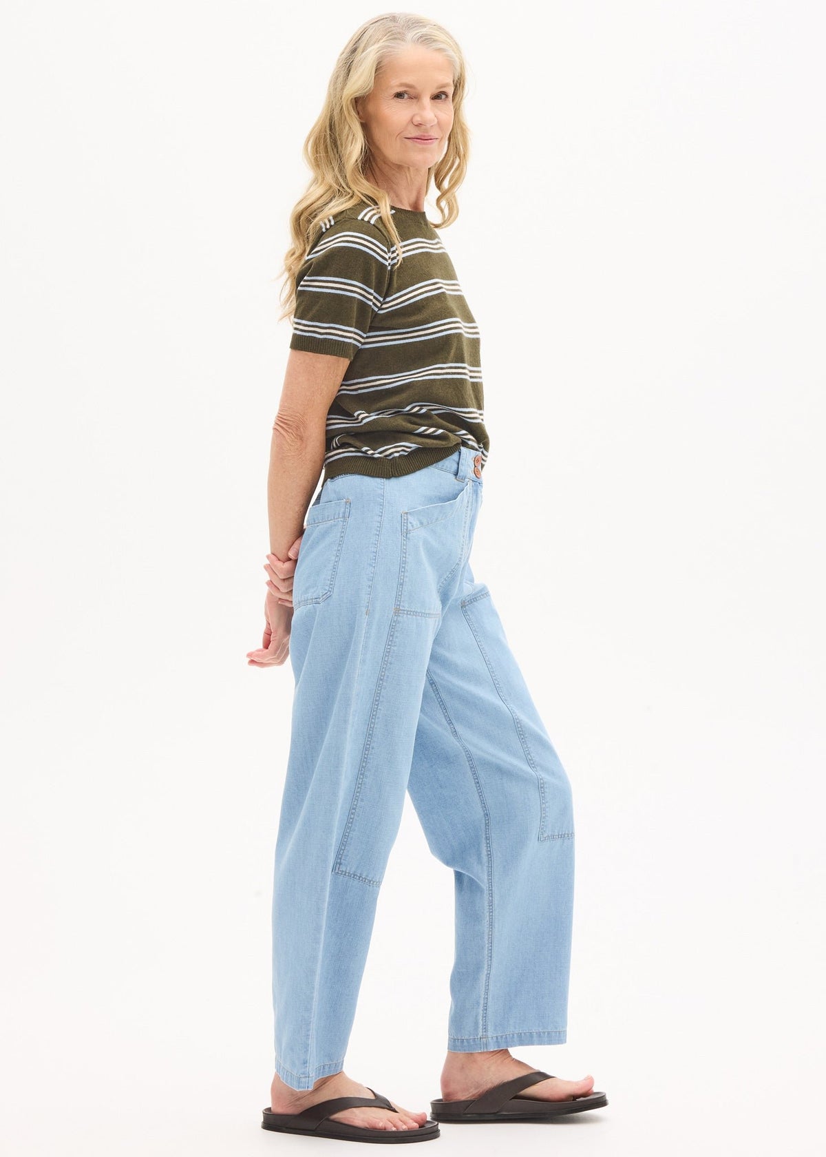 POL Muhle Barrel Denim Pant - Light Wash
