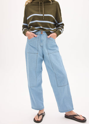 POL Muhle Barrel Denim Pant - Light Wash