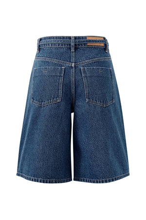 CERES LIFE Olive Belted Denim Short - Fresh Indigo