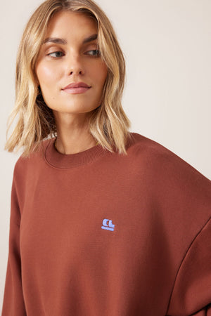 CERES LIFE Quinn Slouchy Crew - Burnt Toffee