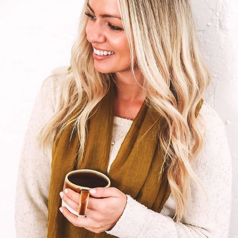 woman wearing scarf from zabecca living