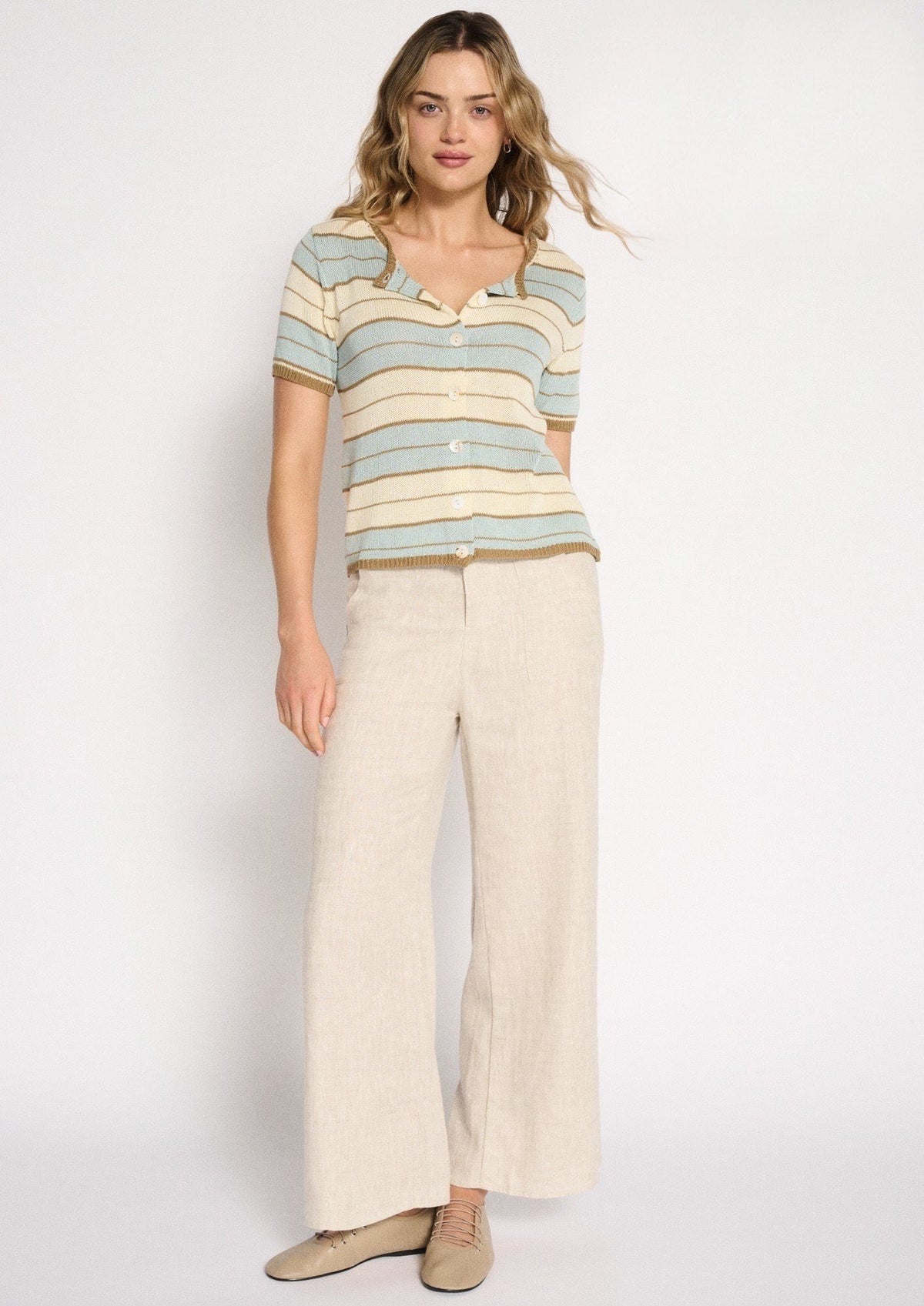 LITTLE LIES Solene Tee - Dusty Aqua