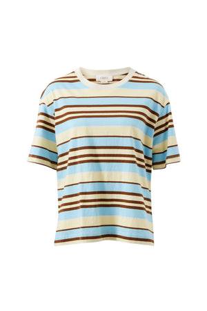 CERES LIFE Stevie Slouchy Tee - Butter/Toffee/Fresh Blue Stripe