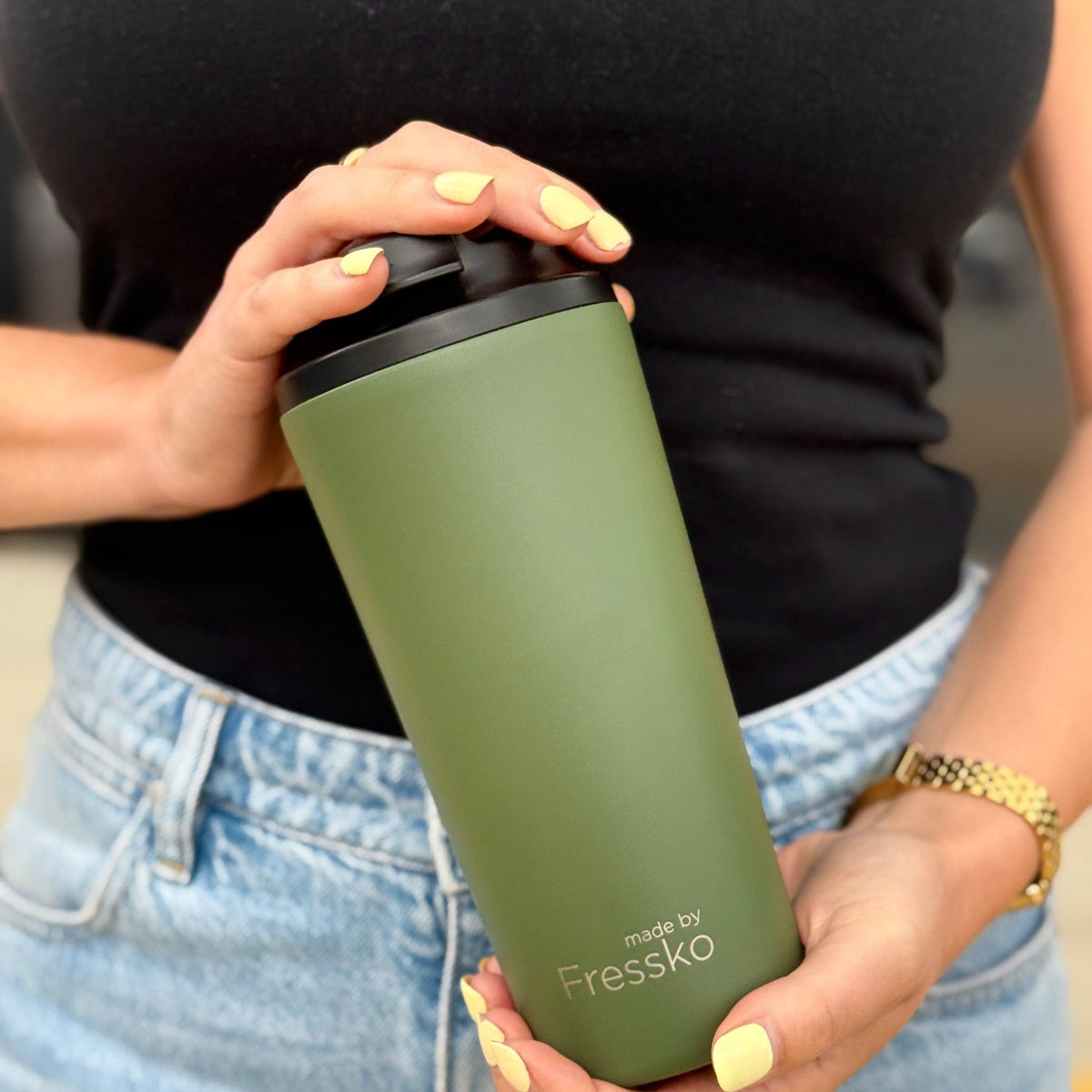 FRESSKO Venti Ceramic Tumbler 600ml - Khaki