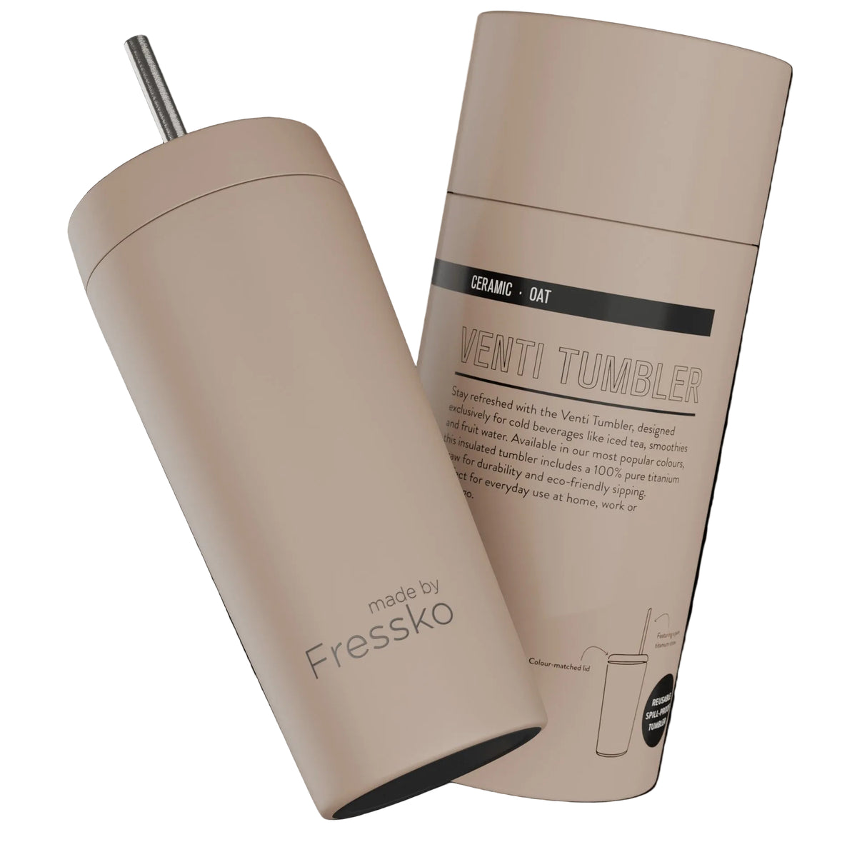 FRESSKO Venti Ceramic Tumbler 600ml - Oat