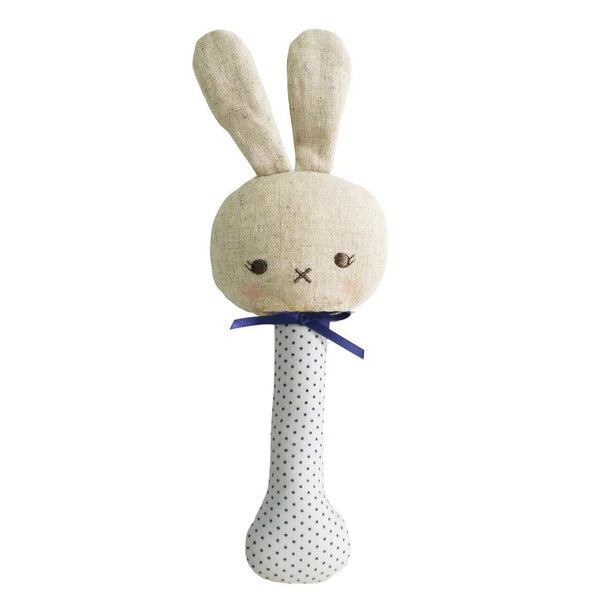 Alimrose Baby Bunny Teether Rattle Grey
