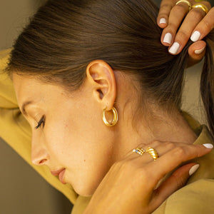 ALISIA Gold Hoop Earrings - Bold Small Earrings - Zabecca Living