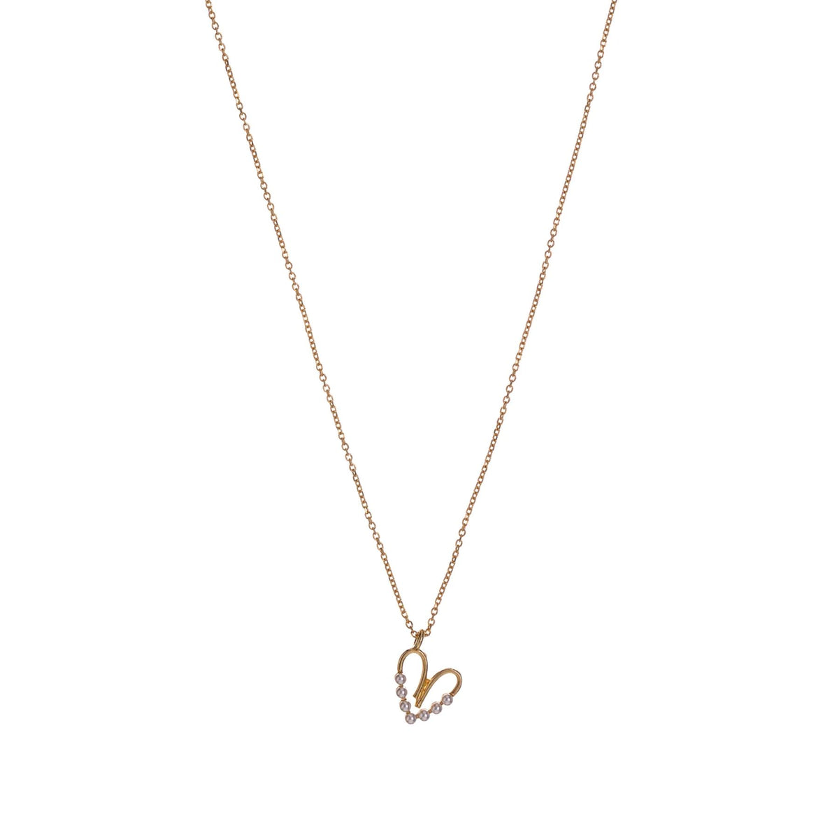 ALISIA Gold Necklace - Pearly Heart Necklace - Zabecca Living
