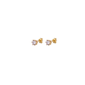 ALISIA Gold Stud Earrings - Solitaire Earrings - Zabecca Living