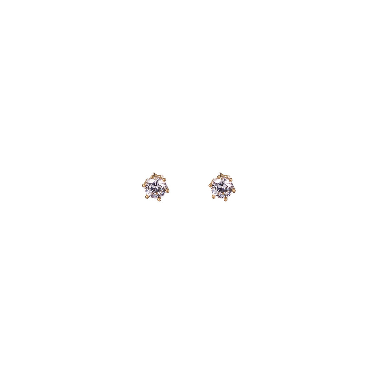 ALISIA Gold Stud Earrings - Solitaire Earrings - Zabecca Living