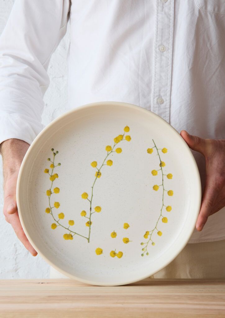 ANGUS &amp; CELESTE Australian Botanicals Server Bowl - Wattle Sprigs bowl - Zabecca Living
