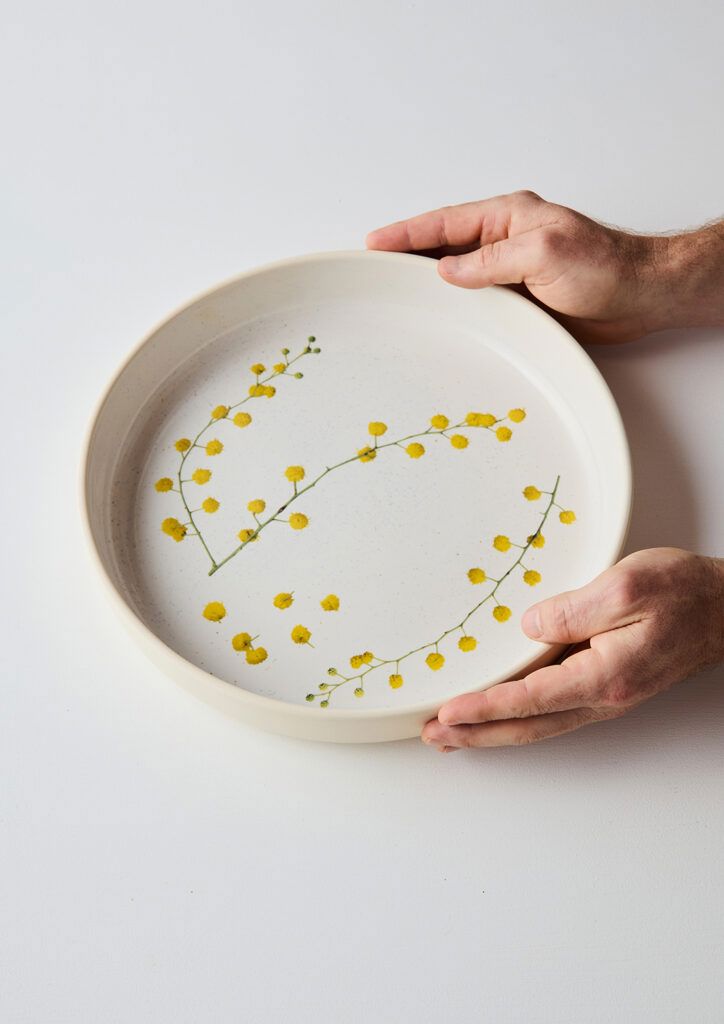 ANGUS &amp; CELESTE Australian Botanicals Server Bowl - Wattle Sprigs bowl - Zabecca Living