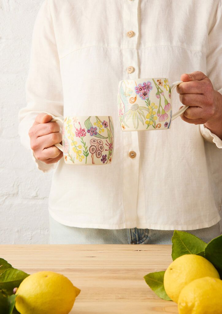 ANGUS &amp; CELESTE Buttermilk Mug - Australian Bush Blooms COFFEE, TEA &amp; DRINKS - Zabecca Living