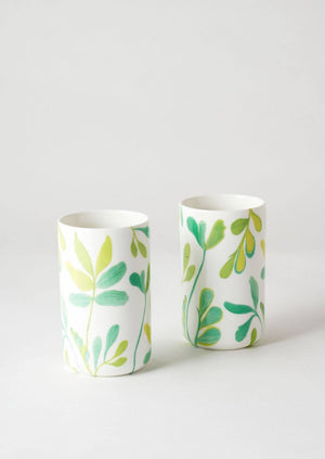 ANGUS & CELESTE Ceramic Tumblers Two Set - Green Zamia COFFEE, TEA & DRINKS - Zabecca Living