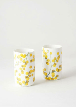 ANGUS & CELESTE Ceramic Tumblers - Wattle Blossom COFFEE, TEA & DRINKS - Zabecca Living