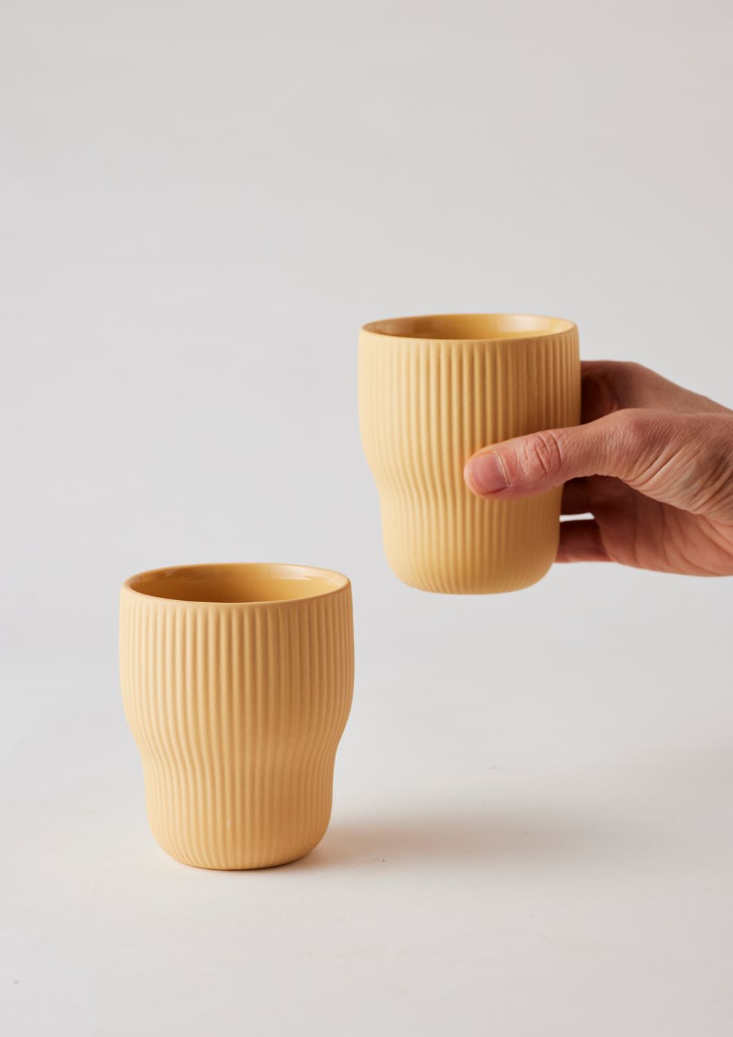 ANGUS & CELESTE Pigment Latte Cups Two Set - Tumeric COFFEE, TEA & DRINKS - Zabecca Living